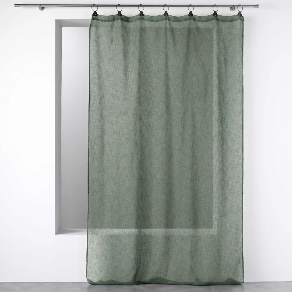 maxibazar Panneau A Anneaux 140X280Cm Voile Tisse Linka Kaki