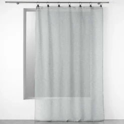 maxibazar Panneau A Anneaux 140X280Cm Voile Tisse Linka Gris