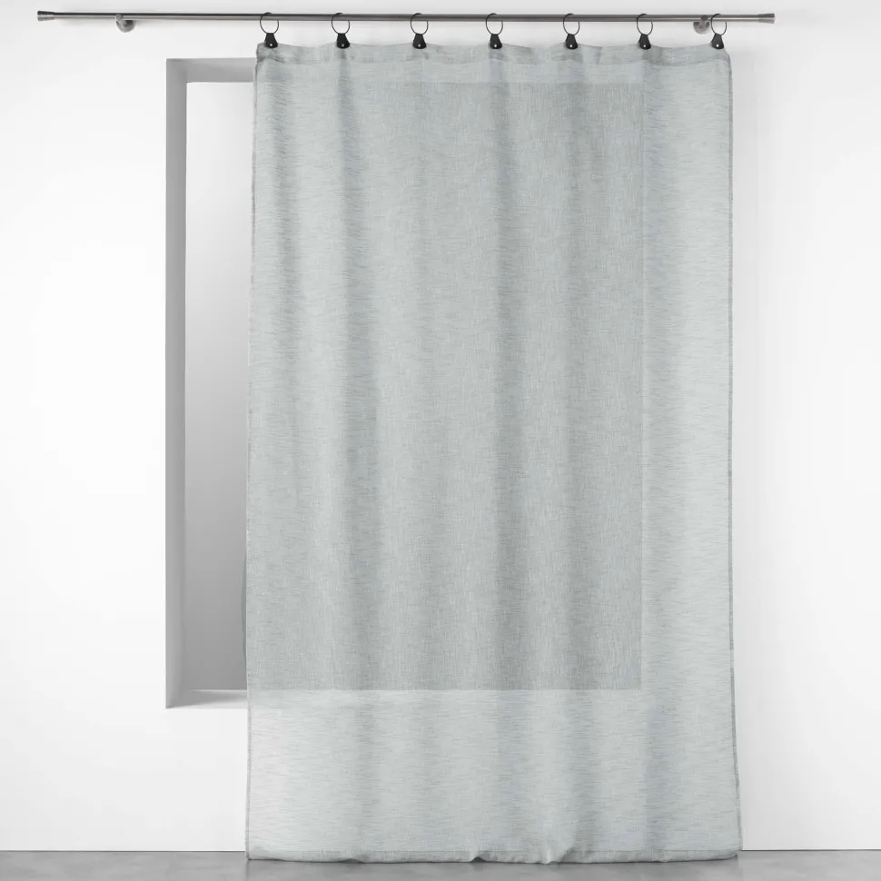 maxibazar Panneau A Anneaux 140X280Cm Voile Tisse Linka Gris