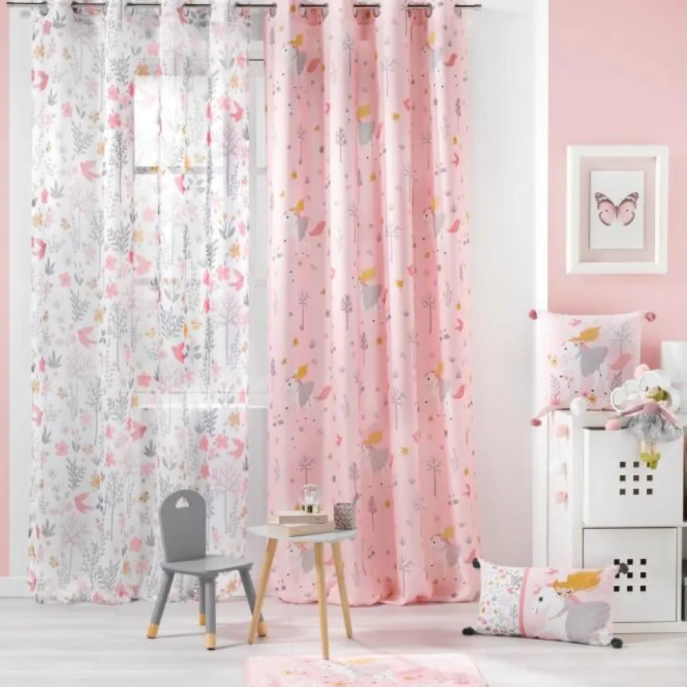 maxibazar Panneau A Oeillets 140 X 240 Cm Imprime Fee Des Bois Blanc