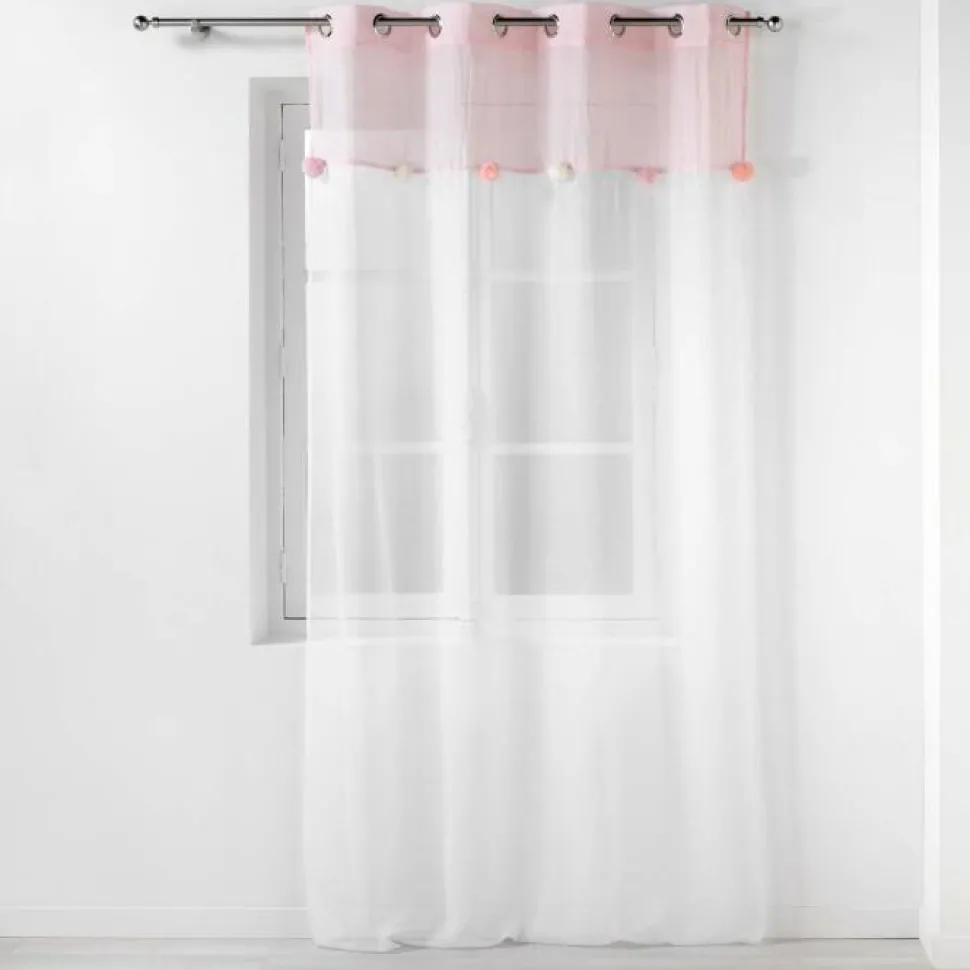 maxibazar Panneau A Oeillets 140 X 240 Cm Sable Pompons Elfika