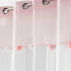 maxibazar Panneau A Oeillets 140 X 240 Cm Sable Pompons Elfika