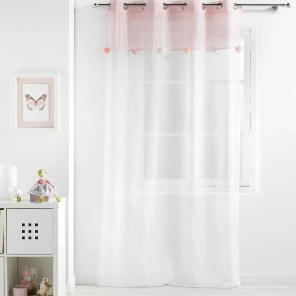 maxibazar Panneau A Oeillets 140 X 240 Cm Sable Pompons Elfika