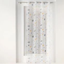 maxibazar Panneau A Oeillets 140X240Cm Imprime Petit Astronaute Blanc