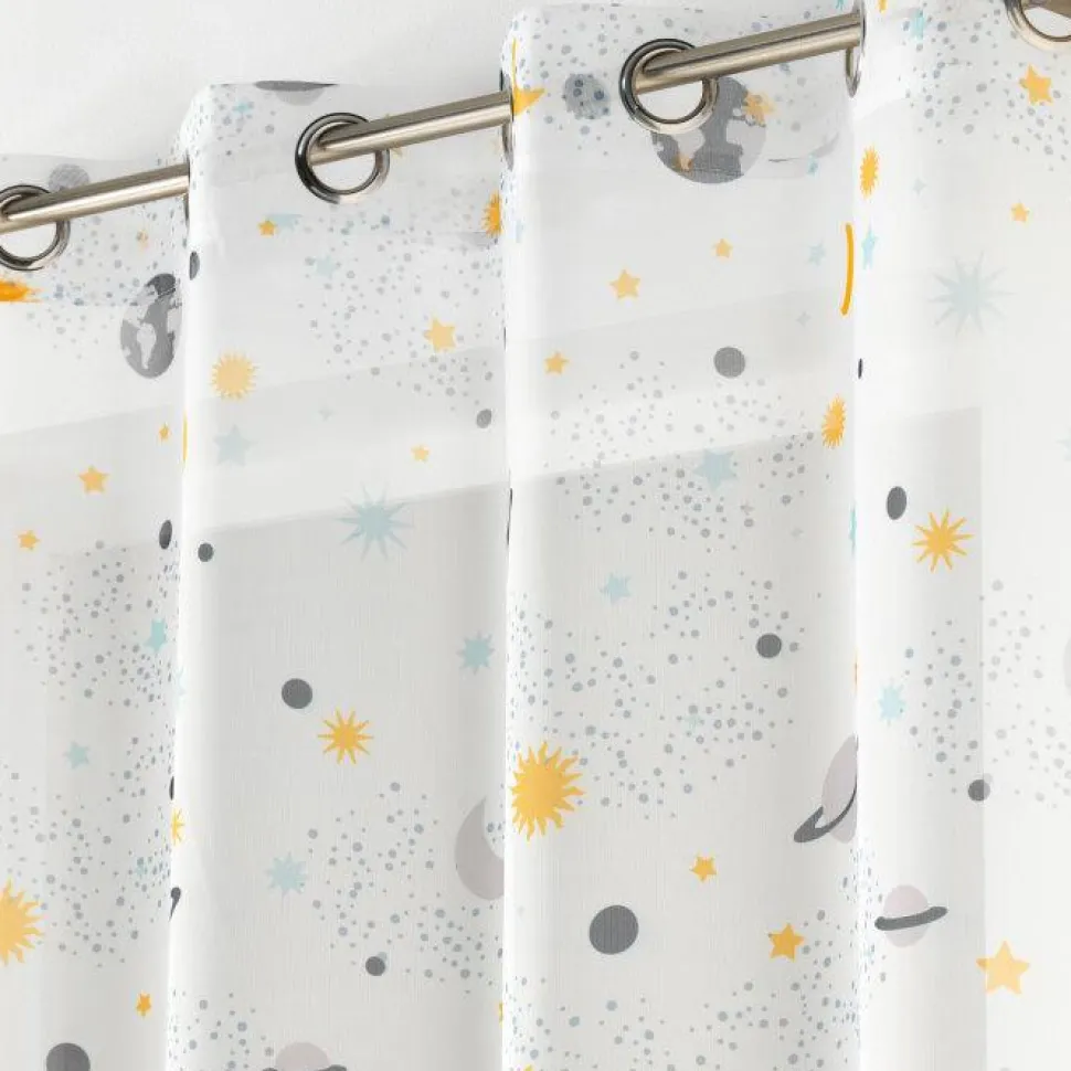 maxibazar Panneau A Oeillets 140X240Cm Imprime Petit Astronaute Blanc