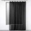 maxibazar Panneau Anneaux 140X240Cm Voile Tisse Linka Noir