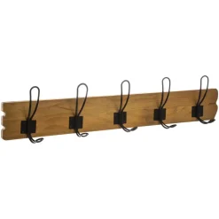 Atmosphera Patere 5 Crochet Bois Metal Loft