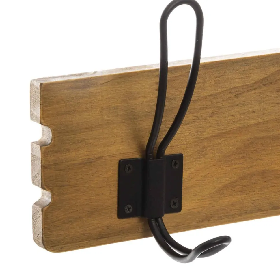 Atmosphera Patere 5 Crochet Bois Metal Loft