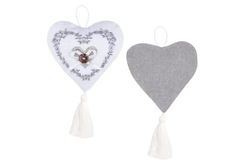 maxibazar Pauline Coeur A Suspendre 10Cm Gris