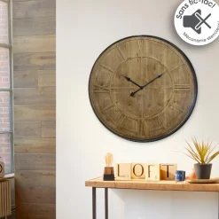 Atmosphera Pendule Bois Metal D.80Cm