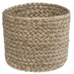 maxibazar Petit Paniers Jute Blanc D.11.5X10Cm