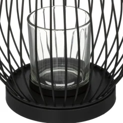 Atmosphera Photophore Metal Filaire Noir H.23Cm