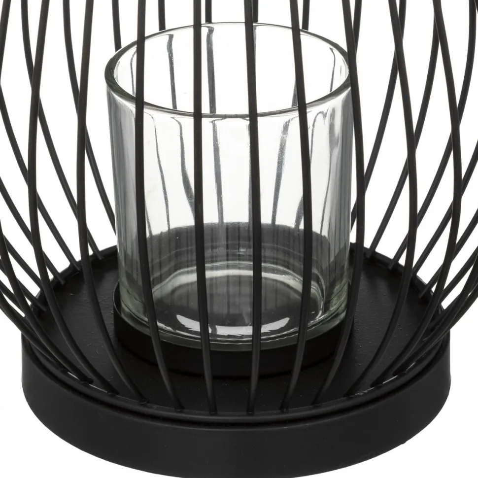 Atmosphera Photophore Metal Filaire Noir H.23Cm