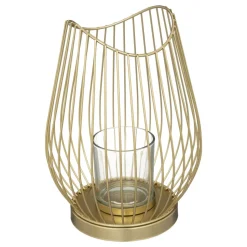 Atmosphera Photophore Metal Filaire Dore H.23Cm