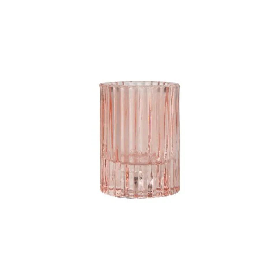 maxibazar Photophore Reversible Verre Teinte 5.5X7.5Cm Blush
