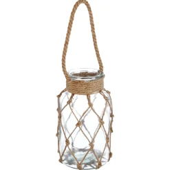 Atmosphera Photophore Verre Avec Corde Raffia H.26Cm