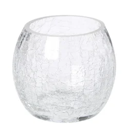 Atmosphera Photophore Verre Craquele Rond H.7Cm