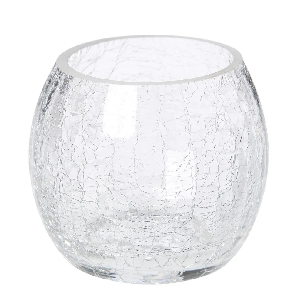 Atmosphera Photophore Verre Craquele Rond H.7Cm