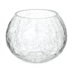 Atmosphera Photophore Verre Craquele Rond H.10Cm