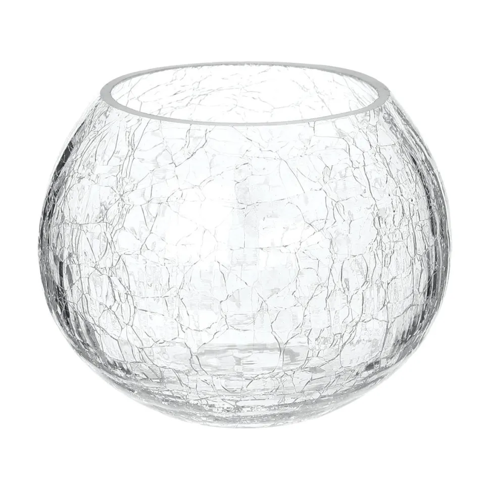 Atmosphera Photophore Verre Craquele Rond H.10Cm