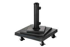 Pied Parasol Carre 15Kg Roues Noir
