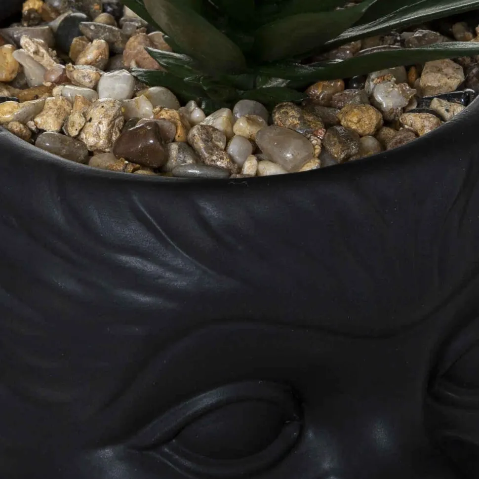 Atmosphera Plante Monkey Ceramique Noir Cuba H.20Cm