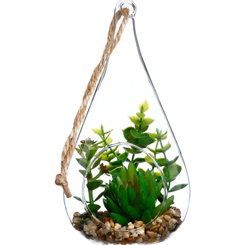 maxibazar Plante Pot Goutte Verre H.19.5Cm