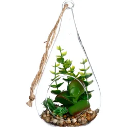 maxibazar Plante Pot Goutte Verre H.19.5Cm