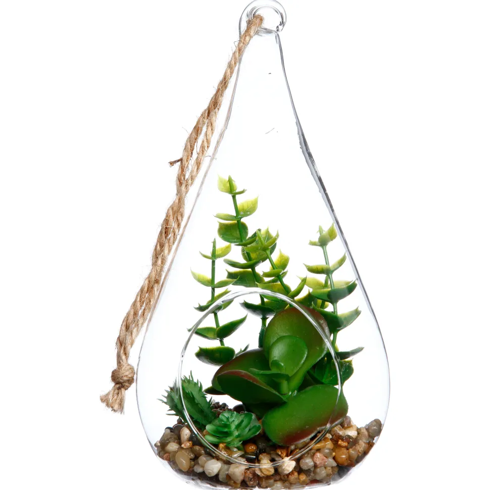 maxibazar Plante Pot Goutte Verre H.19.5Cm