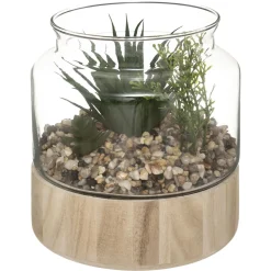 Atmosphera Plante Terrarium Bois H.17.5Cm