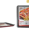 Plaque Pizza 32X37Cm Acier Anti Adherent Rouge Rossana