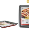 Plaque Pizza 26X37Cm Acier Anti Adherent Rouge Rossana