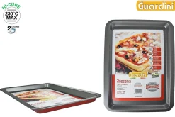 Plaque Pizza 26X37Cm Acier Anti Adherent Rouge Rossana