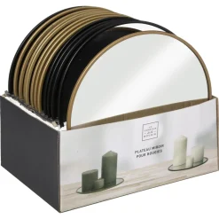 maxibazar Plateau Bougie Verre Miroir D.20Cm