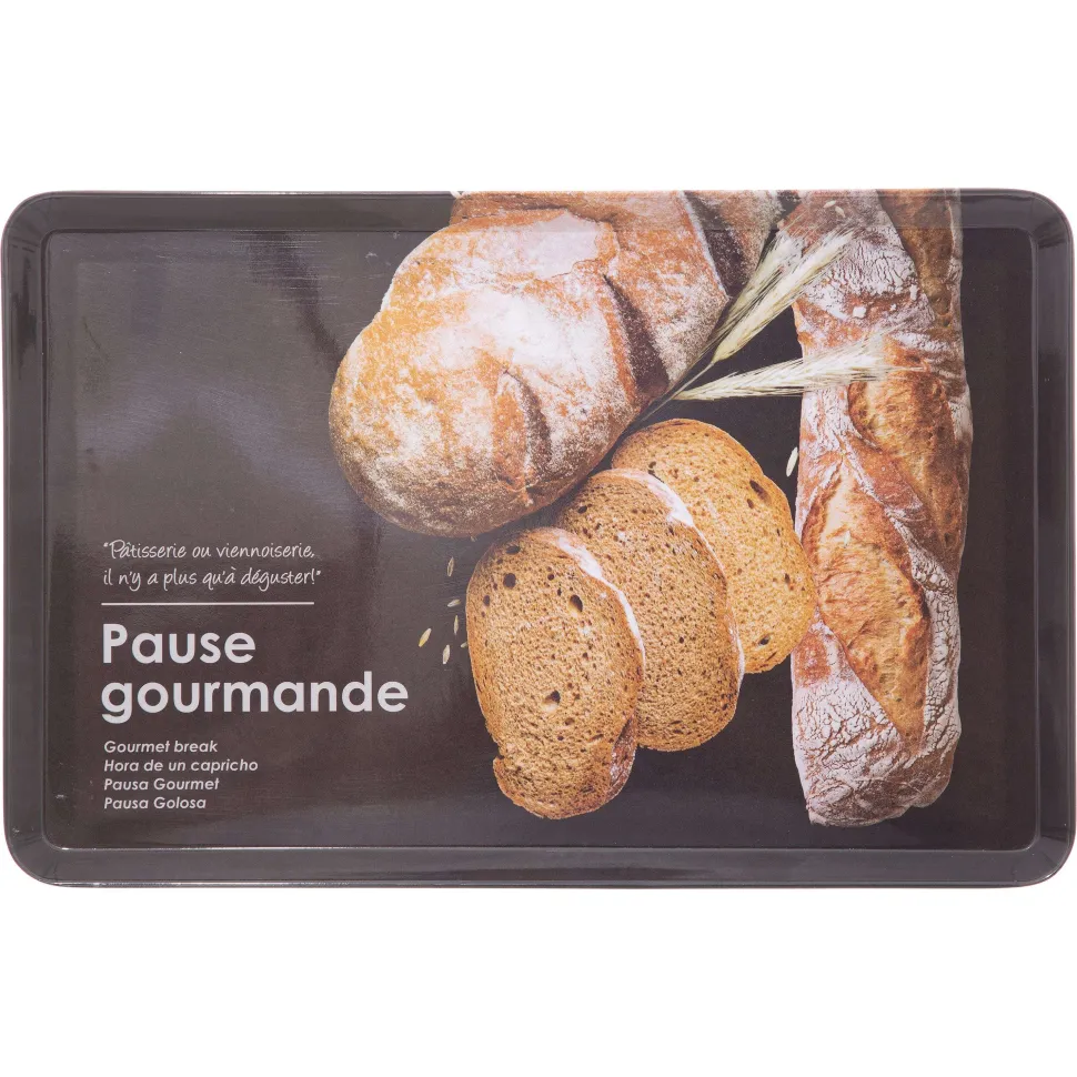 Plateau 45X30Cm Black Relief 2