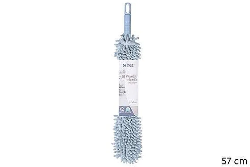 Plumeau Chenille Microfibre 57Cm Bleu Neptune