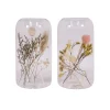 maxibazar Porte Bougie Verre Fleurs Sechees H.14Cm