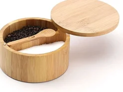 Pot Sel Poivre Et Cuillere Bambou