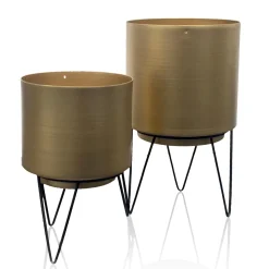 maxibazar Pots Fleurs Pied Filaire 2 Pieces