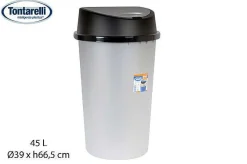 Poubelle Bingo 45L Noir Argent