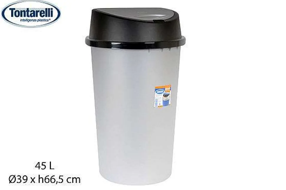 Poubelle Bingo 45L Noir Argent