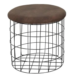 Pouf Gigogne Pu Marron Gm