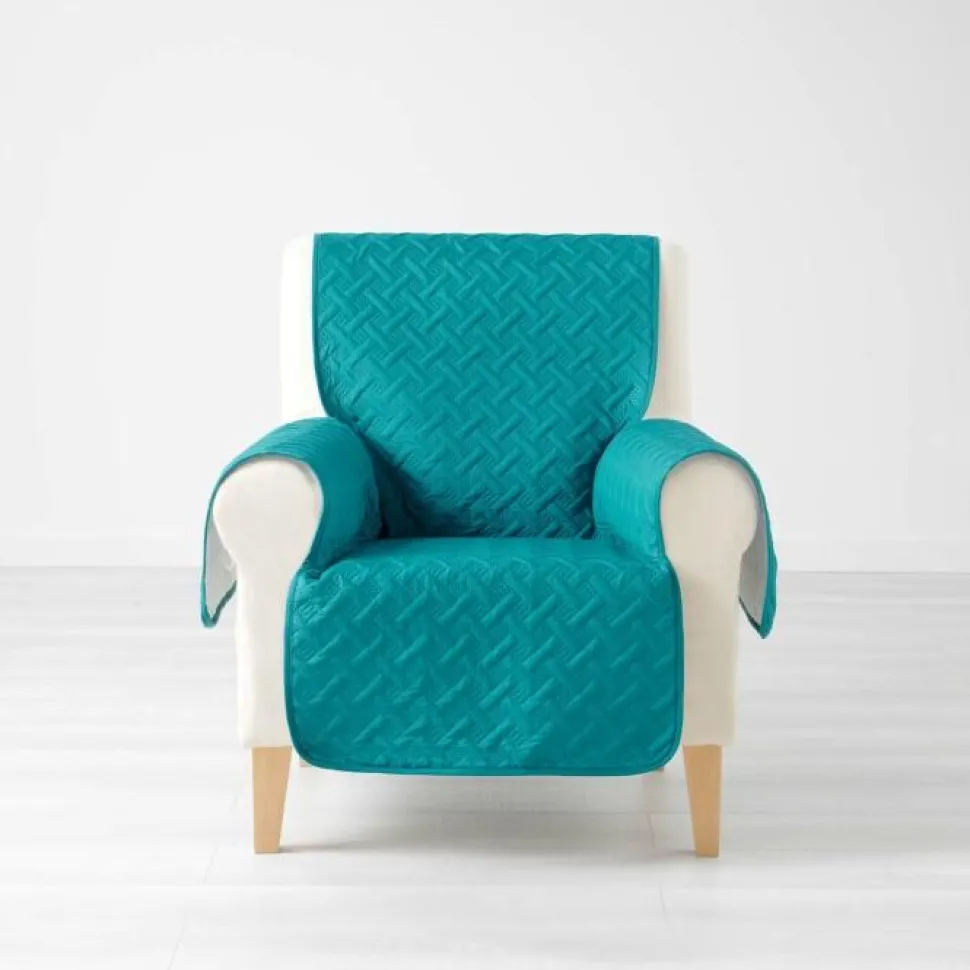 maxibazar Protege Fauteuil Matelasse 165X179Cm Unie Lounge Petrole