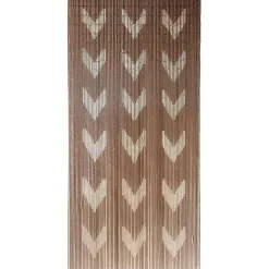 Rideau De Porte Bambou Imprimes Chevron 90X200Cm Taupe