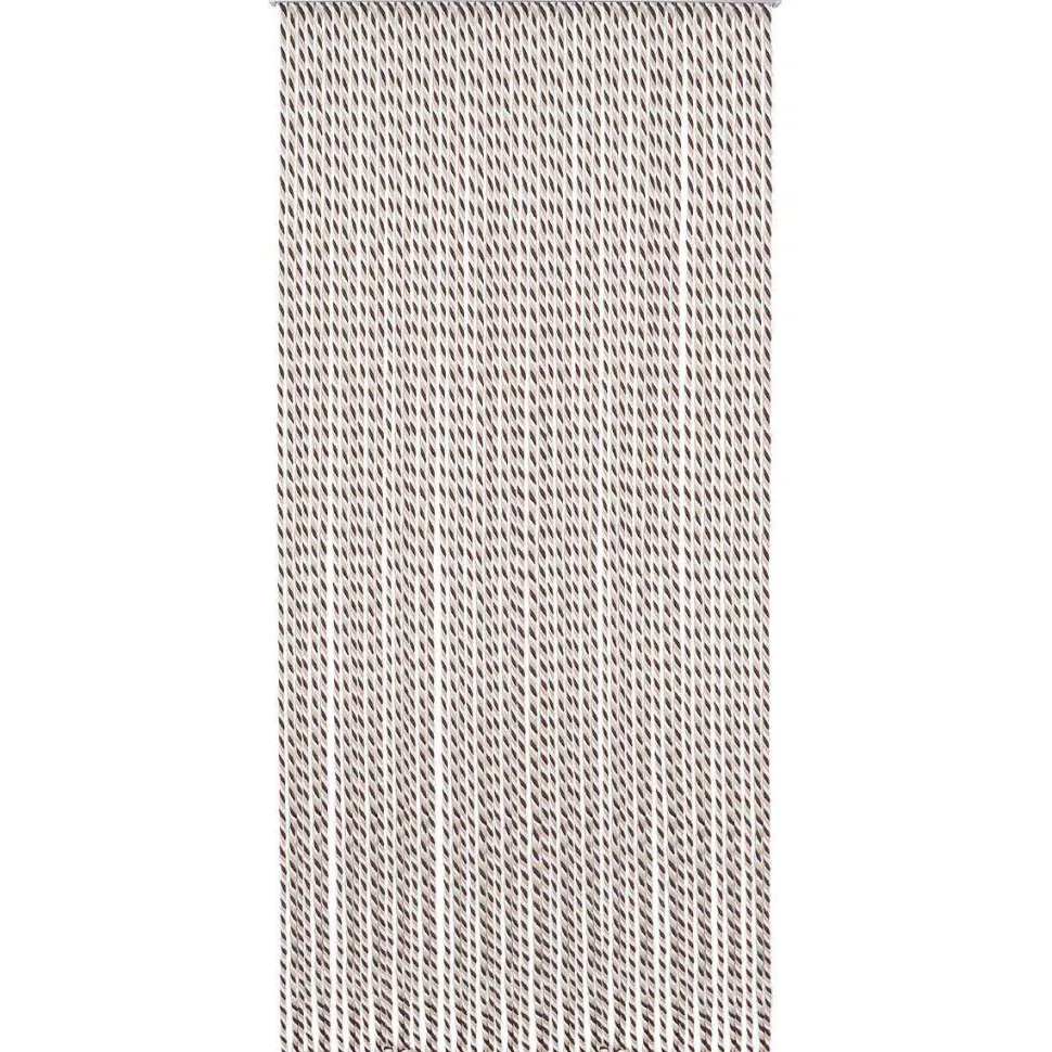 Rideau De Porte Corde Tressee 90X200Cm Beige Marron Ecru