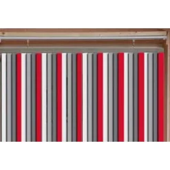 Rideau De Porte Lanieres Plastique 90 X 220 Cm Blanc Gris Ro