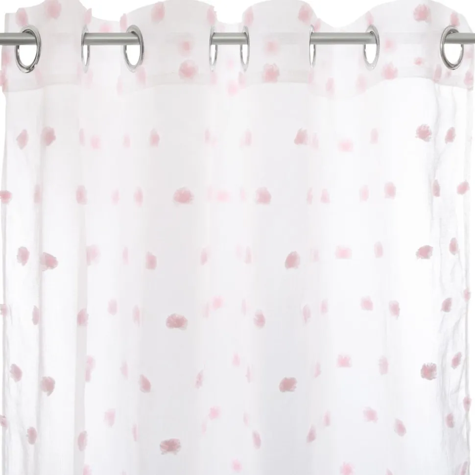 Atmosphera Rideau Multi Pompoms Rose 240X140Cm
