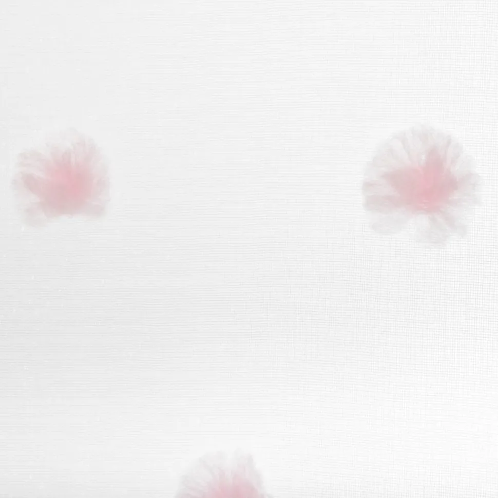 Atmosphera Rideau Multi Pompoms Rose 240X140Cm