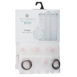 Atmosphera Rideau Multi Pompoms Rose 240X140Cm