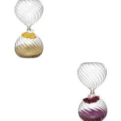 maxibazar Sablier Pompon Night H.18.5Cm